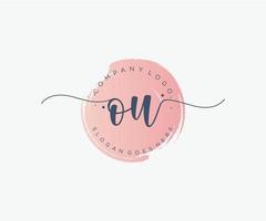 initiale ou logo féminin. utilisable pour les logos nature, salon, spa, cosmétique et beauté. élément de modèle de conception de logo vectoriel plat.