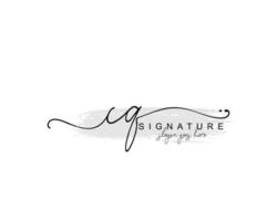 monogramme de beauté cq initial et création de logo élégante, logo manuscrit de la signature initiale, mariage, mode, floral et botanique avec modèle créatif. vecteur