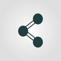 icône de vecteur de molécule. illustration noire isolée sur fond blanc pour la conception graphique et web.