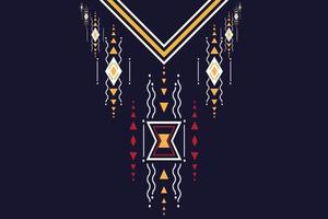 kurti cou conception vecteur motif géométrique motif ethnique cou broderie moghole oeuvre numérique impression textile sur tissu, illustration