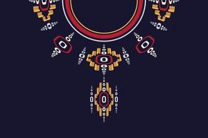 kurti cou conception vecteur motif ikat géométrie encolure ethnique oriental maroc motif traditionnel aztèque style broderie abstrait kurti cou . conception pour la texture, le tissu et le port du sari.