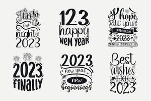 bundle svg de nouvel an, citations svg de bonne année, conception de t-shirt de typographie de nouvel an, fichiers coupés svg vecteur
