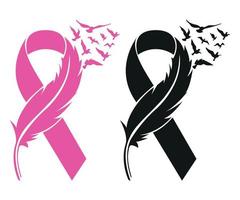 mois national de sensibilisation au cancer du sein ruban rose illustration vectorielle isolée vecteur