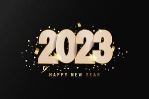 nouvel an 2023 avec texte doré vecteur