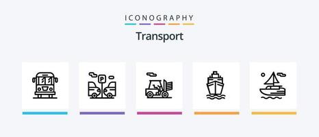 pack d'icônes de la ligne de transport 5 comprenant. un camion. transport. conception d'icônes créatives vecteur