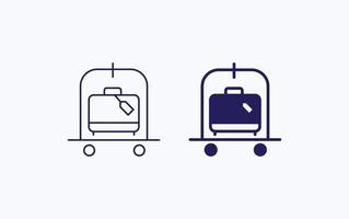 icône d'illustration de chariot à bagages vecteur
