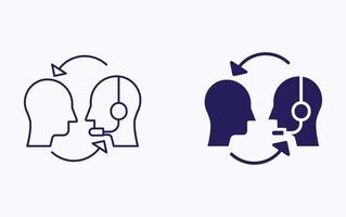 icône d'illustration de conversation de service à la clientèle vecteur