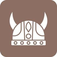 icône de fond de coin rond glyphe viking vecteur