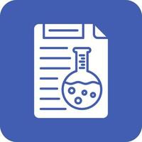 icône de fond de coin rond de glyphe de rapport de laboratoire vecteur