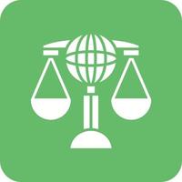 icône de fond de coin rond glyphe de droit international vecteur