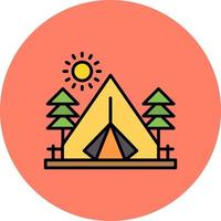 conception dicônes créatives de camping vecteur