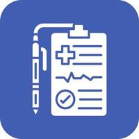 icône de fond de coin rond de glyphe de diagnostic vecteur