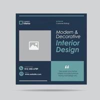 modèle de publication sur les médias sociaux de design d'intérieur de maison ou conception de publication sociale de mobilier d'intérieur vecteur