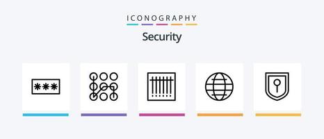 pack d'icônes de la ligne de sécurité 5 comprenant. Sécurité. lieu. protection. Sécurité. conception d'icônes créatives vecteur