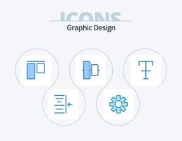 design pack d'icônes bleues 5 conception d'icônes. . . vertical. frapper. Police de caractère vecteur