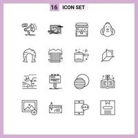 pack de 16 symboles universels de conception de poulet bébé oeuf shopping éléments de conception vectoriels modifiables