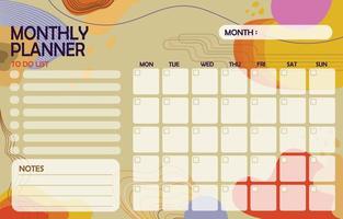 concept de calendrier mensuel vecteur