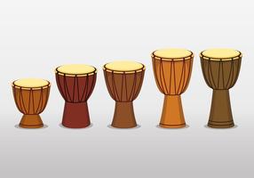 Tambour Djembe africain sur fond blanc vecteur