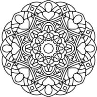 page de coloriage de mandala simple, illustration vectorielle vecteur