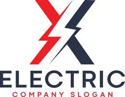 lettre x éclair logo électrique avec boulon d'éclairage vecteur