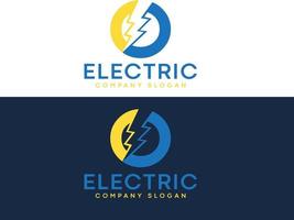 lettre o foudre logo électrique avec boulon d'éclairage vecteur