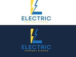 lettre l foudre logo électrique avec boulon d'éclairage vecteur