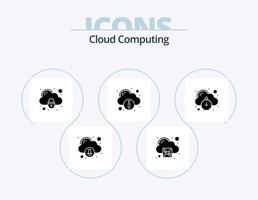 pack d'icônes de glyphe de cloud computing 5 conception d'icônes. vitesse internet. en haut. nuage. serveur. nuage vecteur