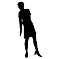 silhouettes vectorielles de femmes. forme de femme debout. couleur noire sur fond blanc isolé. illustration graphique. vecteur