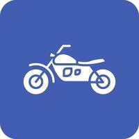 icône de fond de coin rond de glyphe de moto vecteur