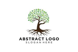 création de logo arbre vert feuille naturelle et abstraite. vecteur