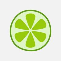 illustration de clipart mignon tranche de citron vert. ressource de conception d'icônes de fruits frais pour affiche et bannière. vecteur