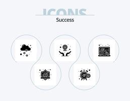 pack d'icônes de glyphe de succès 5 conception d'icônes. qualité. mains et gestes. minuteur. devise. argent vecteur