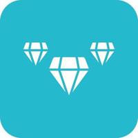 icône de fond de coin rond glyphe de diamants vecteur