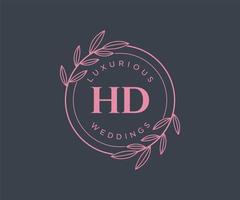 modèle de logos de monogramme de mariage lettre initiales hd, modèles minimalistes et floraux modernes dessinés à la main pour cartes d'invitation, réservez la date, identité élégante. vecteur