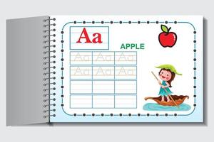 feuilles de travail d'activité abc kids pour les étudiants avec dessin animé et arrière-plan coloré vecteur