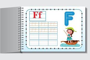 feuilles de travail d'activité abc kids pour les étudiants avec dessin animé et arrière-plan coloré vecteur