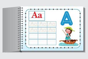 feuilles de travail d'activité abc kids pour les étudiants avec dessin animé et arrière-plan coloré vecteur