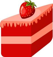 gâteau rouge fraise illustrateur délicieux un morceau de gâteau hd vecteur