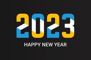 bonne année 2023 bannière moderne et conception de texte de couverture. vecteur