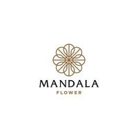 conception de fleur de mandala, conception de vecteur de signe d'icône de logo de tourbillon. ligne de symbole d'ornement premium élégant style art lineat