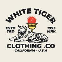 illustration de tigre de vecteur insigne de logo de vêtements de vêtements dessinés à la main