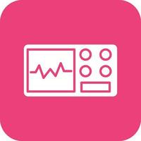 icône de fond de coin rond de glyphe d'électrocardiogramme vecteur