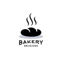 illustration d'icône de logo de nourriture de conception de pain de boulangerie dans le style branché de hipster vecteur