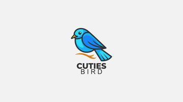 Cuties oiseau symbole de modèle de conception de logo vectoriel