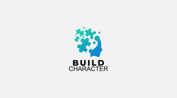construire l'icône d'illustration de conception de logo de vecteur de caractère