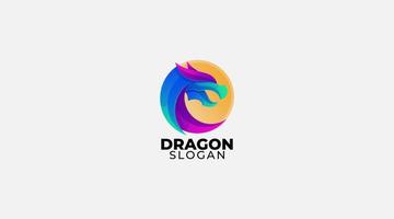 illustration de conception de logo vectoriel dragon dégradé