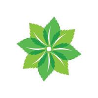 feuille verte logo écologie nature élément vecteur icône