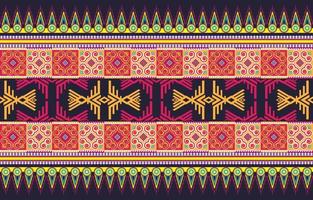 modèle sans couture tribal ikat. tapis en tissu ethnique aztèque ornement mandala natif boho chevron textile. oriental géométrique traditionnel. fond de broderie abstraite. vecteur