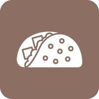 tacos glyphe coin rond icône d'arrière-plan vecteur