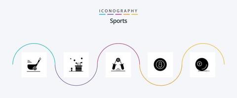 pack d'icônes de glyphe de sport 5 comprenant une balle. doigt. Jeu. exercice. main vecteur